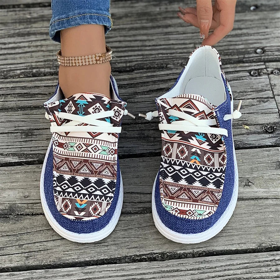 Spring and Autumn Fashion New Women's Round Toe Walking Shoes Color Matching Casual Comfortable Shallow Mouth Thick Sole Sneaker