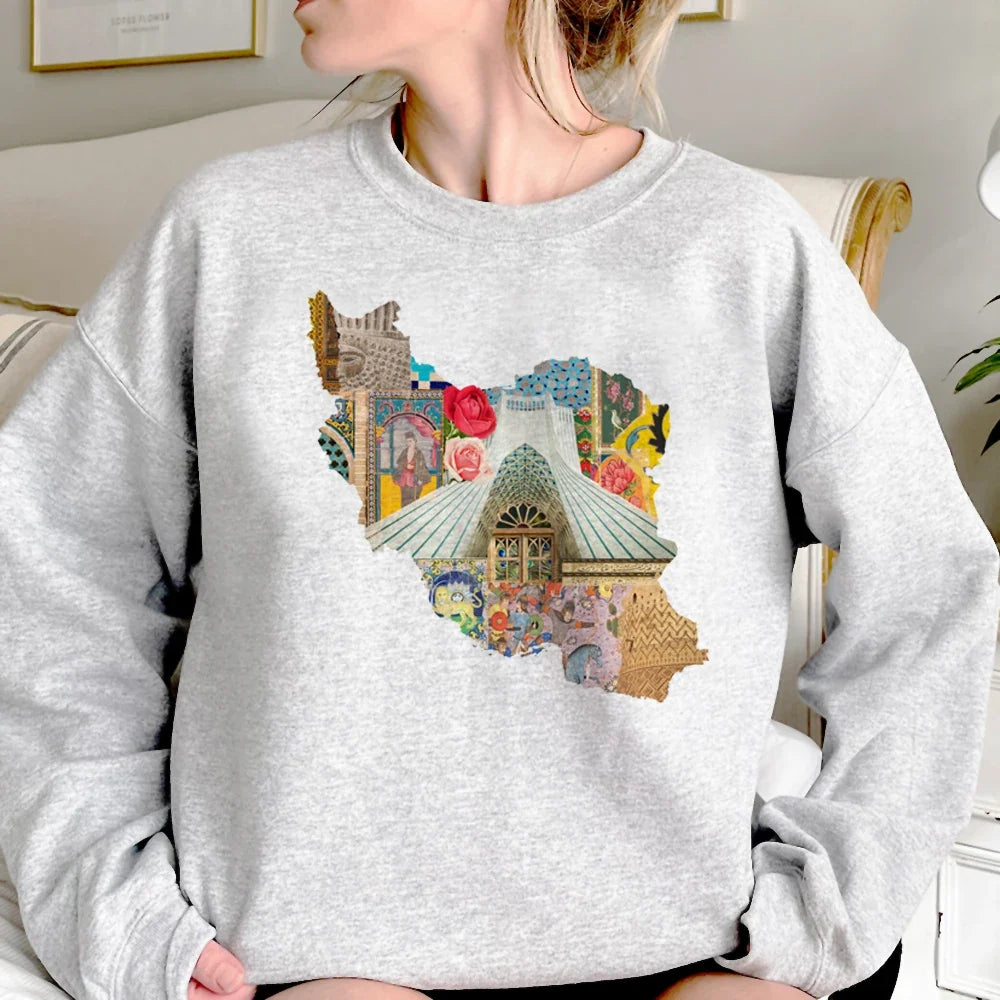 Iran hoodies women gothic 2023 Korean style aesthetic sweatshirts women vintage Pullover