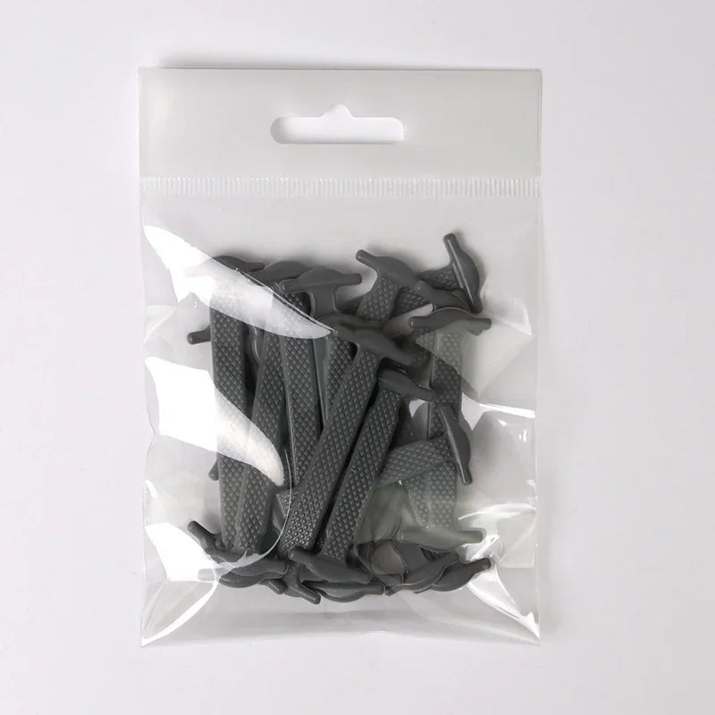 16pcs Lazy Shoelace Silicone Quick Lace Elastic Women Men No Tie Kids Adult Sneakers Lacing Shoelace Buckle Shoes Accessories