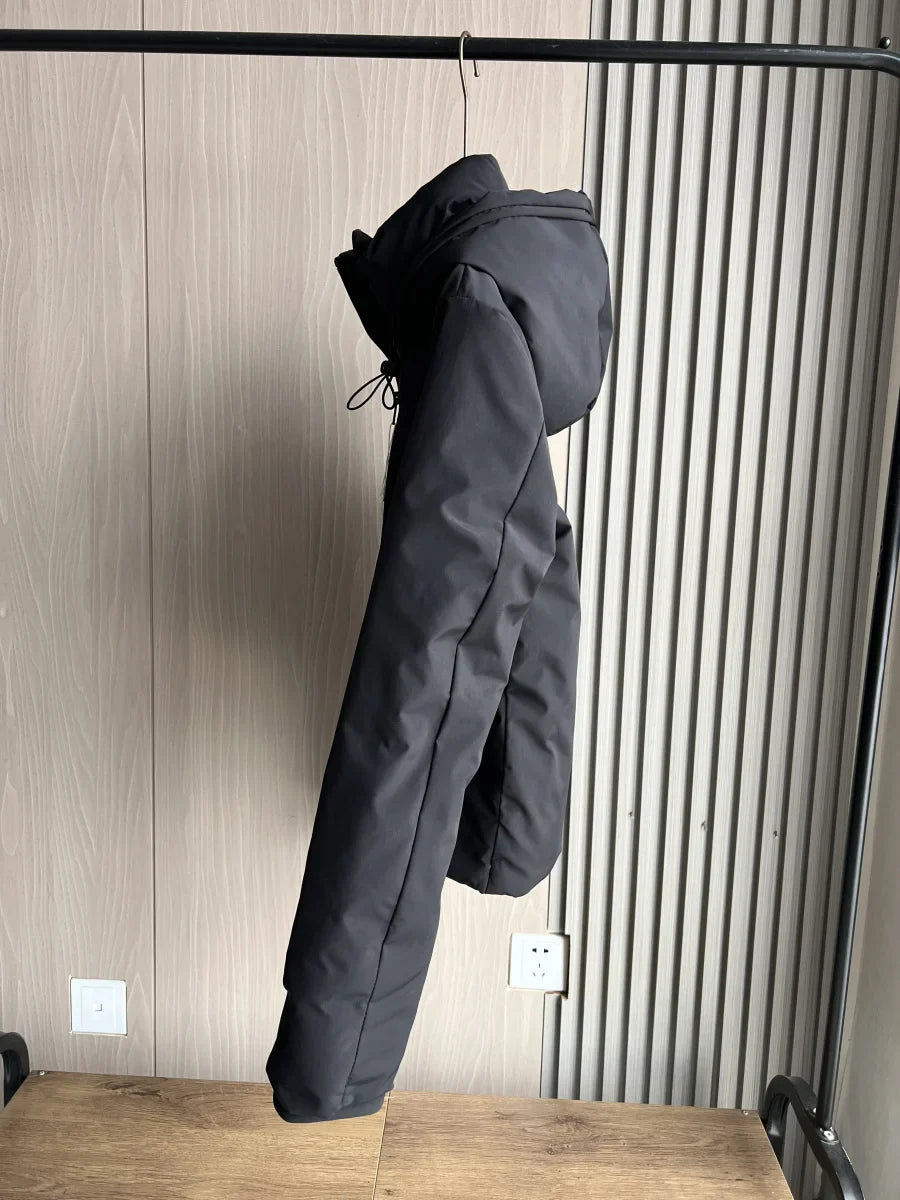 ETJ 2025 Autumn/Winter New women's short imitation wind waterproof hooded thick warm cotton jacket Outdoor coat 4749703