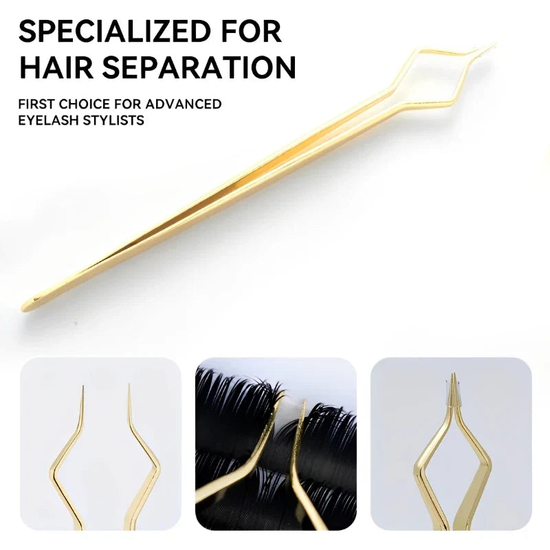 New Lash Extension Tweezers Anti slip Stainless Steel Curved Tip Straight Tweezers High Precision Nail Art Makeup Beauty Tools