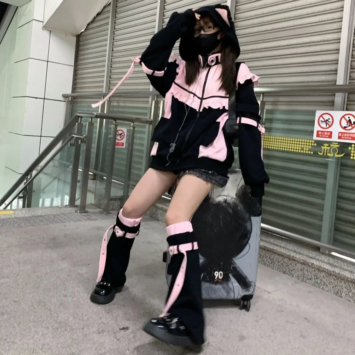 Autumn Winter Japanese Sweet Y2K Clothing Hoodie Women Kawaii Vintage Coat Female Patchwork Korea Style Chic Cardigan Outfits