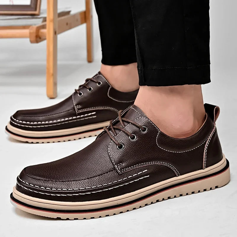 Leather Men Oxfords Shoes Handmade Italian Mens Casual Shoes Brand Leisure Male Loafers