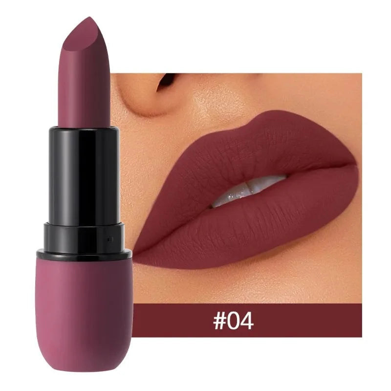 6-Color Matte Velvet Sexy Lipstick Waterproof Long-Lasting Nude Brown Lipstick Smooth High Pigment Profissional Lipgloss Makeup