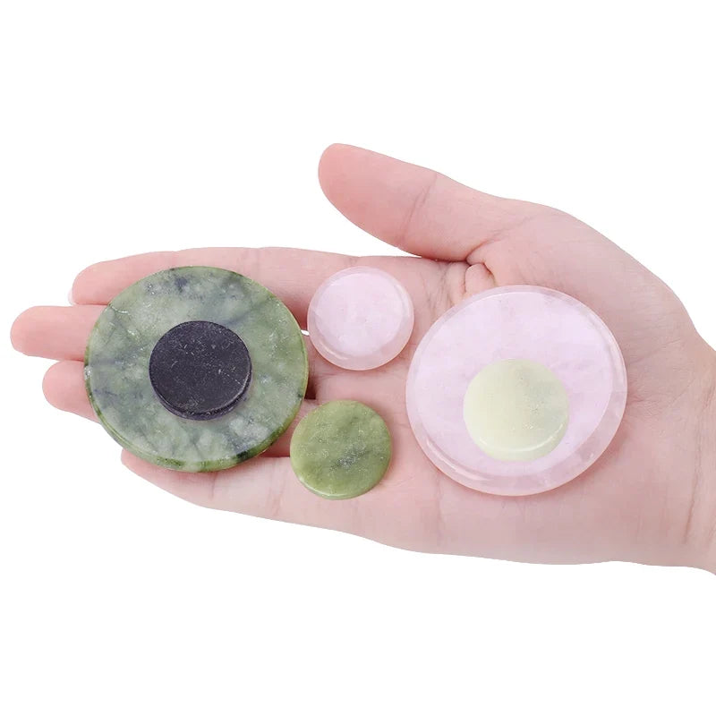 Glue Pallet Eyelashes Extensions Pink Green Jade Stone Reusable False Eye Lashes Adhesive Pallet Pad Holder Makeup Accessories