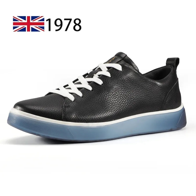 Men Casual Leather Shoes, Business Genuine Leather Shoes Men Thick-soled Sports White Versatile Board Shoes