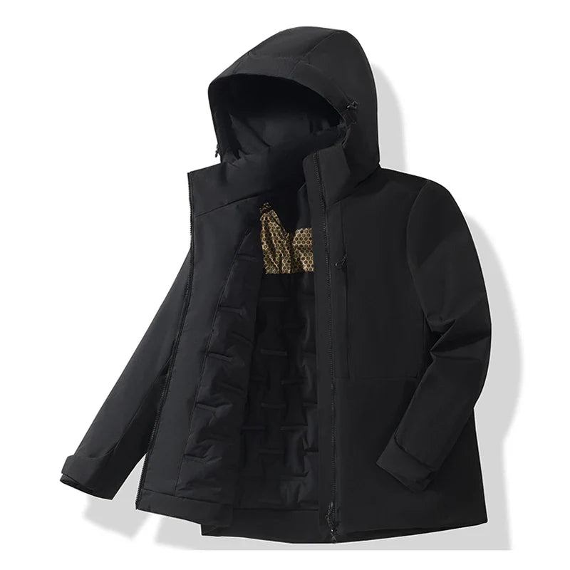 JNLN Unisex Waterproof Fleece Jackets Winter Windproof Thermal Windbreaker Men Women Hiking Camping Skiing Climbing Raincoat