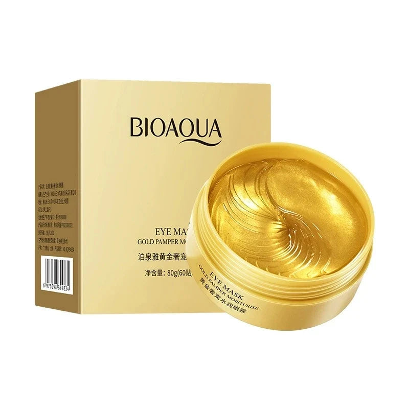 120pcs BIOAQUA Gold Crystal Collagen Eye Mask Anti Dark Circles Anti-Wrinkles Seaweed Moisturizing Eye Patches Eyes Skin Care