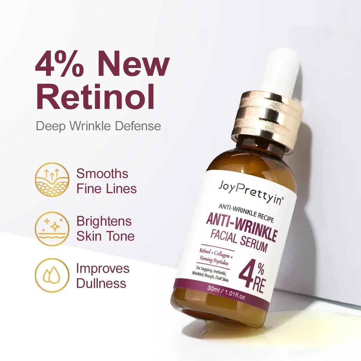 Retinol facial essence smoothes, moisturizes, reduces fine lines, tightens and nourishes essence