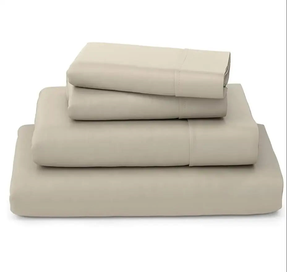 Luxury 100% Bamboo Bed Sheet Set with Fitted Sheets Flat Bedsheet Pillowcase Double Queen King Size Bedding Sets Smooth Silky