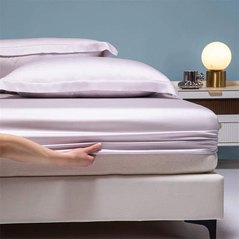 Luxury 100% Bamboo Bed Sheet Set with Fitted Sheets Flat Bedsheet Pillowcase Double Queen King Size Bedding Sets Smooth Silky