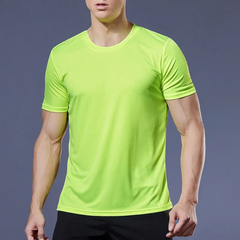 Mens Jogging T-Shirts Quick Dry Compression Sport T-Shirt Fitness Gym Running Shirts Soccer Shirts Men's Jersey Sportswear