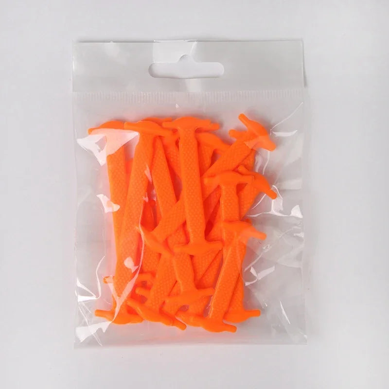 16pcs Lazy Shoelace Silicone Quick Lace Elastic Women Men No Tie Kids Adult Sneakers Lacing Shoelace Buckle Shoes Accessories