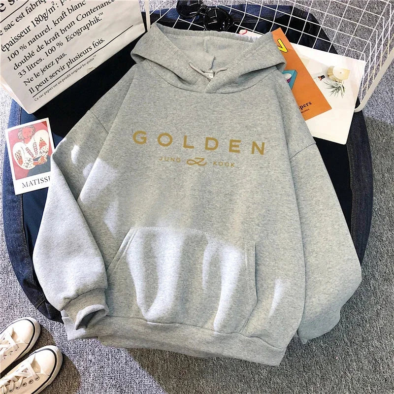 K-pop Printed Hoodies for Woman Jungkook Fans Hooded Sweatshirts Fall Winter Female Home Outdoor Comfort Casual Fashion Pullover