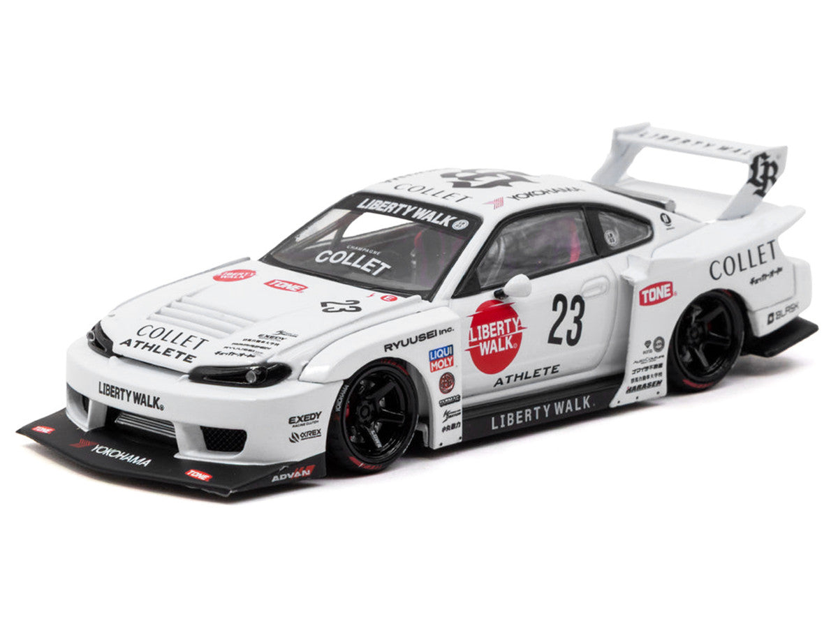 Nissan Silvia (S15) LB-Super Silhouette RHD (Right Hand Drive) #23 "Collet" White with Graphics "Hobby43" Series 1/43 Diecast Model Car by Tarmac Works