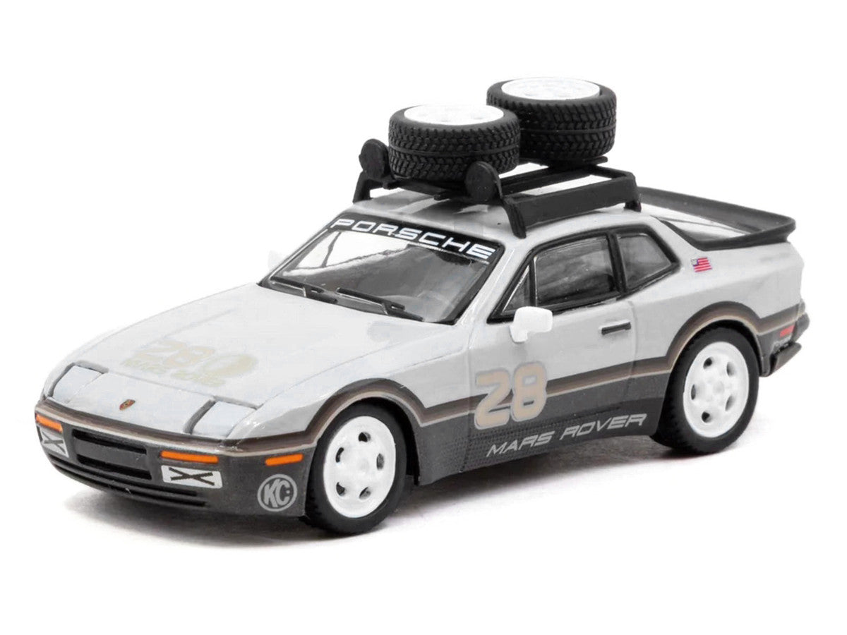 Porsche "GRAMS28 Mars Rover" 944 #28 Gray and Brown with Roof Rack "Collab64" Series 1/64 Diecast Model Car by Schuco & Tarmac Works
