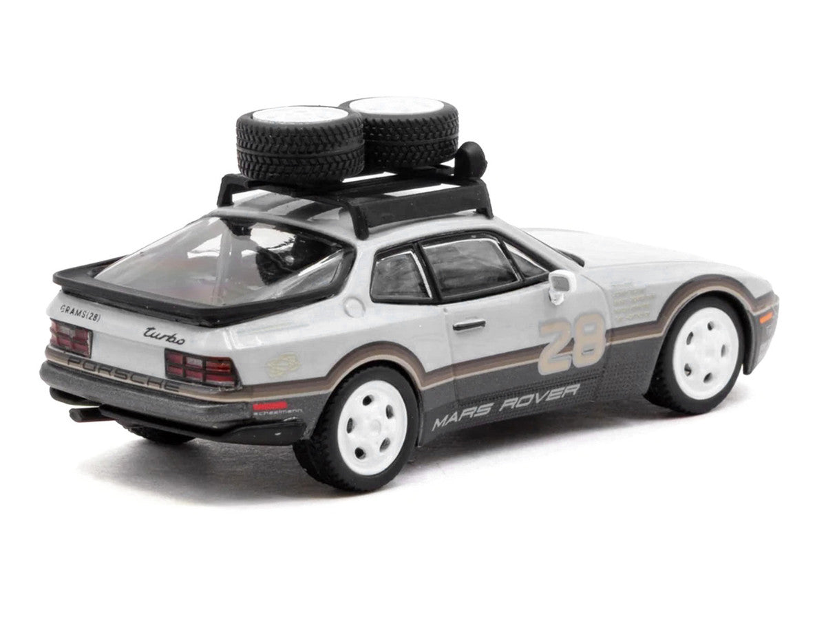Porsche "GRAMS28 Mars Rover" 944 #28 Gray and Brown with Roof Rack "Collab64" Series 1/64 Diecast Model Car by Schuco & Tarmac Works