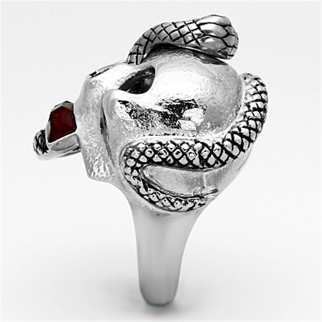 TK1038 - High polished (no plating) Stainless Steel Ring with Top Grade Crystal in Multi Color