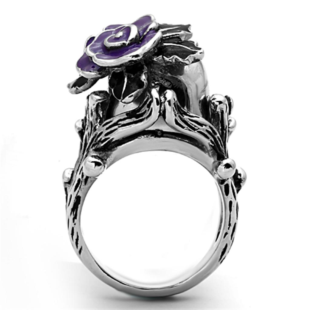 TK1122 - High polished (no plating) Stainless Steel Ring with Top Grade Crystal in Emerald