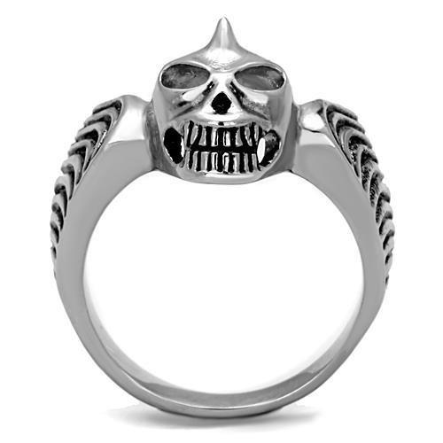 TK1599 - High polished (no plating) Stainless Steel Ring with Epoxy in Jet
