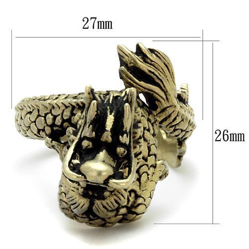 TK2458 - IP Antique Copper Stainless Steel Ring with Epoxy in Jet