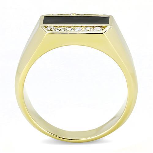 TK3222 - IP Gold(Ion Plating) Stainless Steel Ring with AAA Grade CZ in Clear