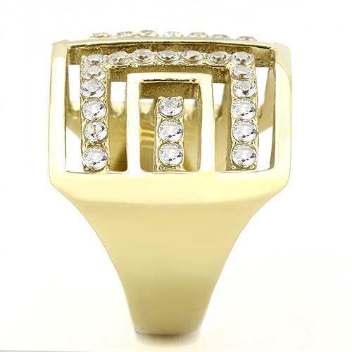 TK3238 - IP Gold(Ion Plating) Stainless Steel Ring with AAA Grade CZ in Clear