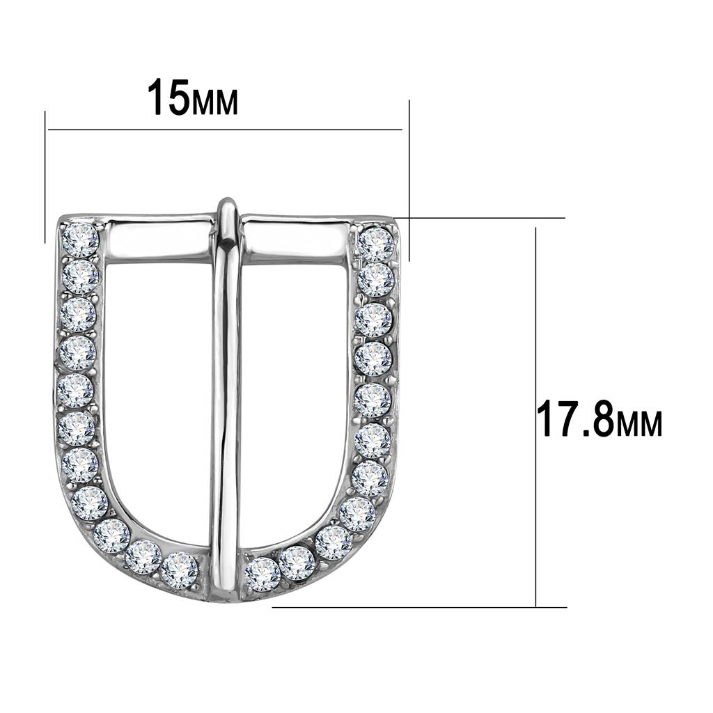 TK3489 - High polished (no plating) Stainless Steel Earrings with Top Grade Crystal in Clear