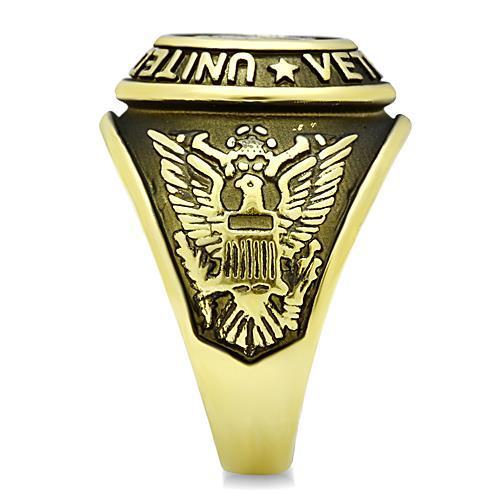 TK414704G - IP Gold(Ion Plating) Stainless Steel Ring with Epoxy in Jet