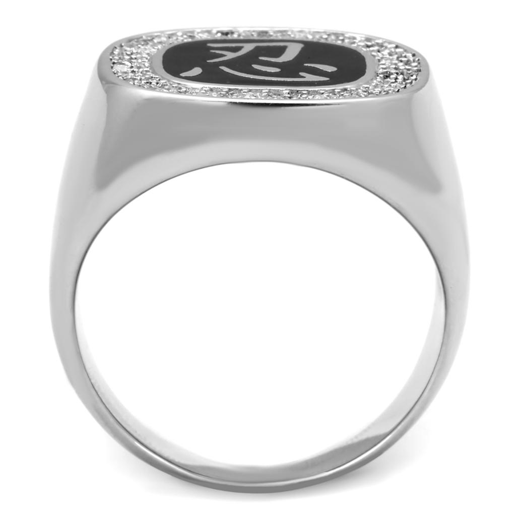 TS225 - Rhodium 925 Sterling Silver Ring with AAA Grade CZ in Clear