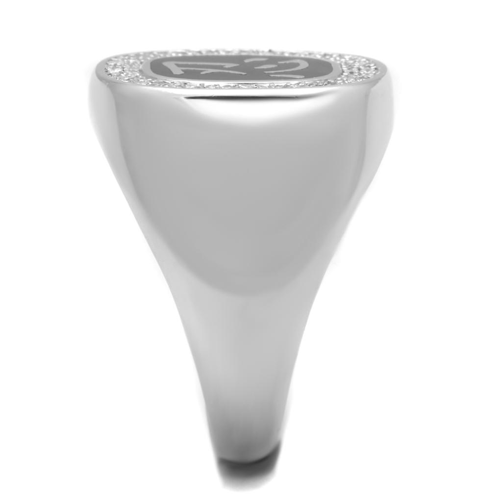 TS225 - Rhodium 925 Sterling Silver Ring with AAA Grade CZ in Clear