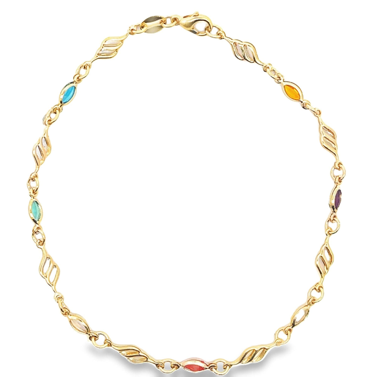 Multicolor CZ Stone Angel Wing Charm Choker (G78A/E249/I124A)
