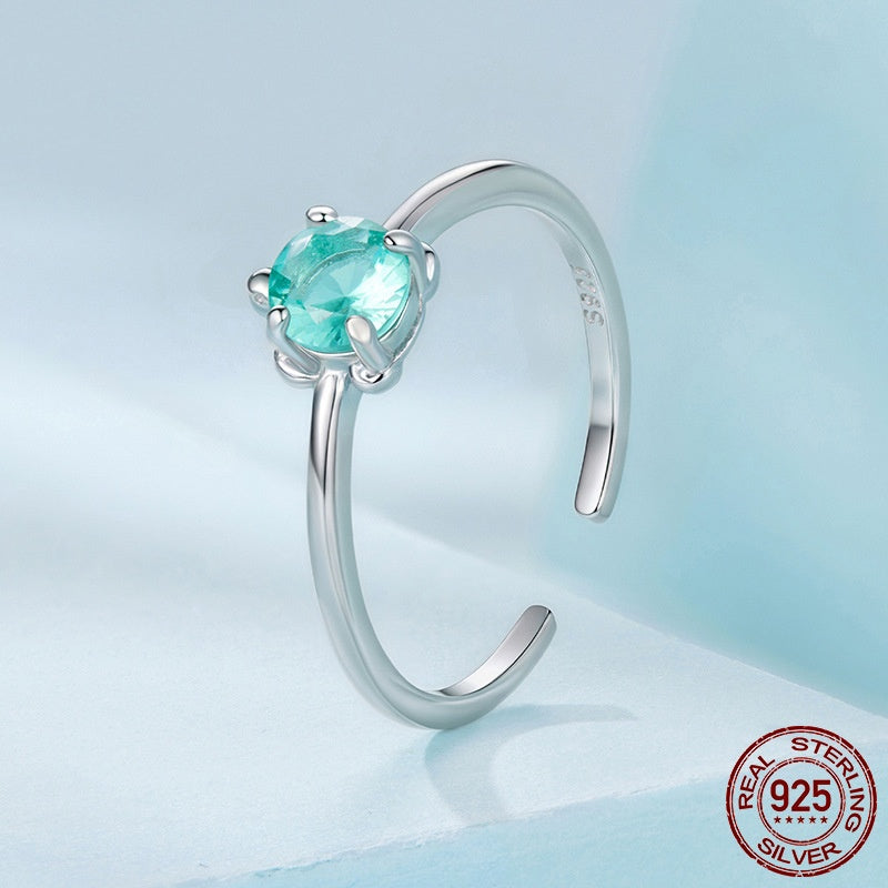S925 Sterling Silver Turtle Ear Stud And Ring