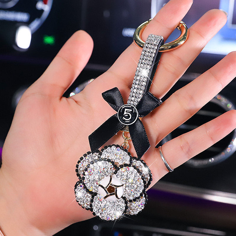 Camellia Diamond Pendant For Car Key Chain