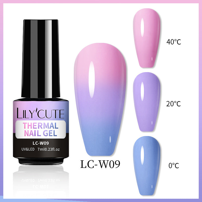 Temperature Change Glitter UV Polish Three-section Color Change