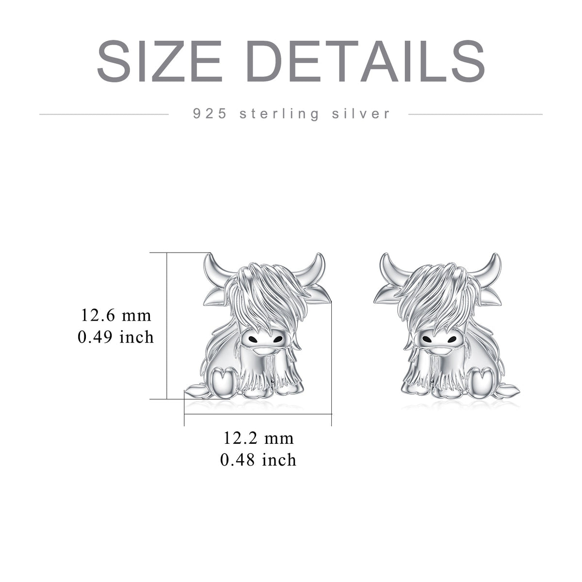 Highland Cow Earrings 925 Sterling Silver Cow Studs Earrings Highland Cow Jewelry Gifts