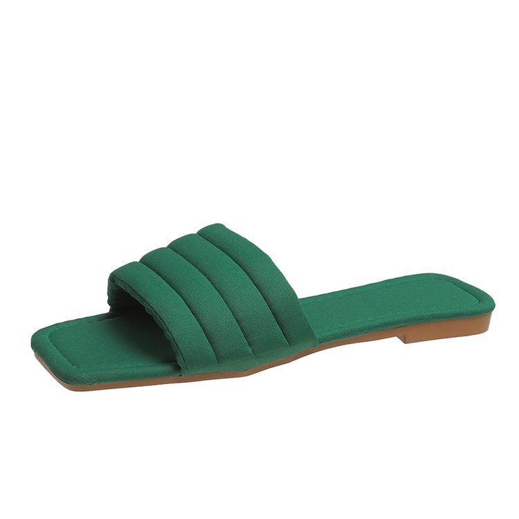 Summer European And American New Fashion Suede Square Head Casual Beach Sandals