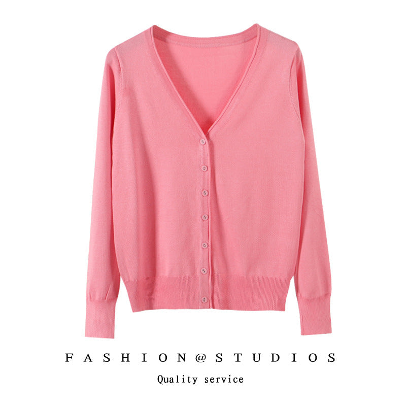 Women's Slim-fit SpringAutumn Plus-size Knitted Cardigan