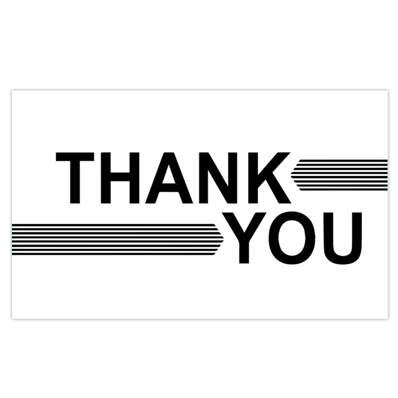 Gift Packaging 50 SheetsPack Simple Black Thank You Cards