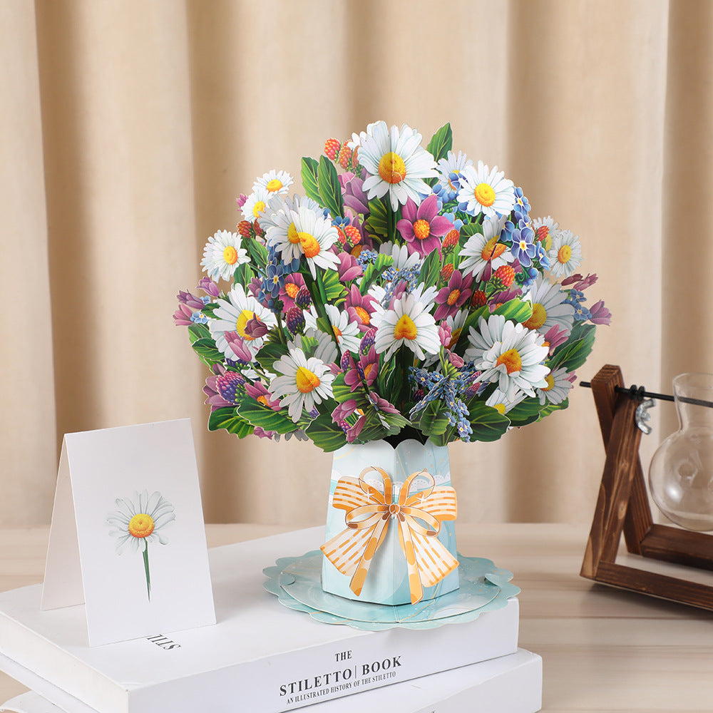 3d Stereoscopic Greeting Cards Creative Bouquet Stereoscopic Greeting Cards