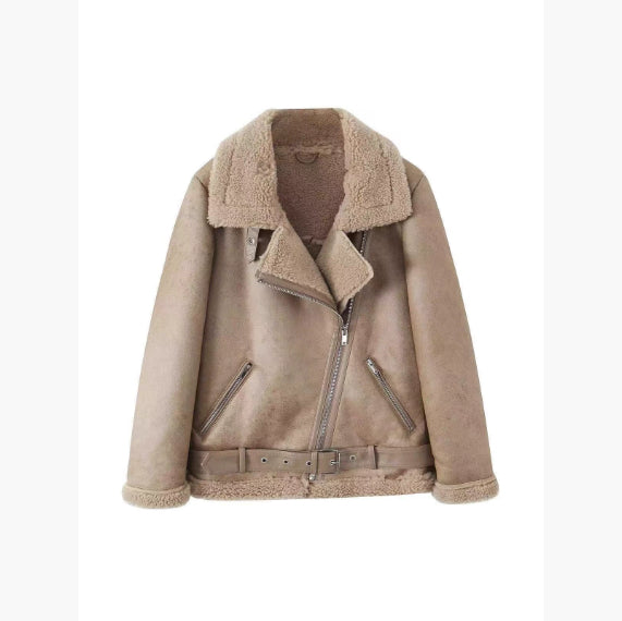 Women's Double-sided Suede Motorcycle Jacket