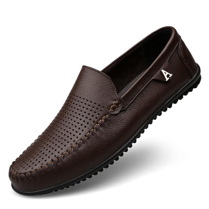 Men's Casual Leather Loafers - Breathable Oxford Shoes
