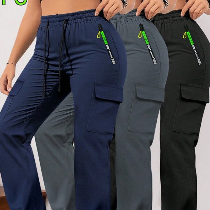 Women's Casual Retro Large Pocket Casual Pants