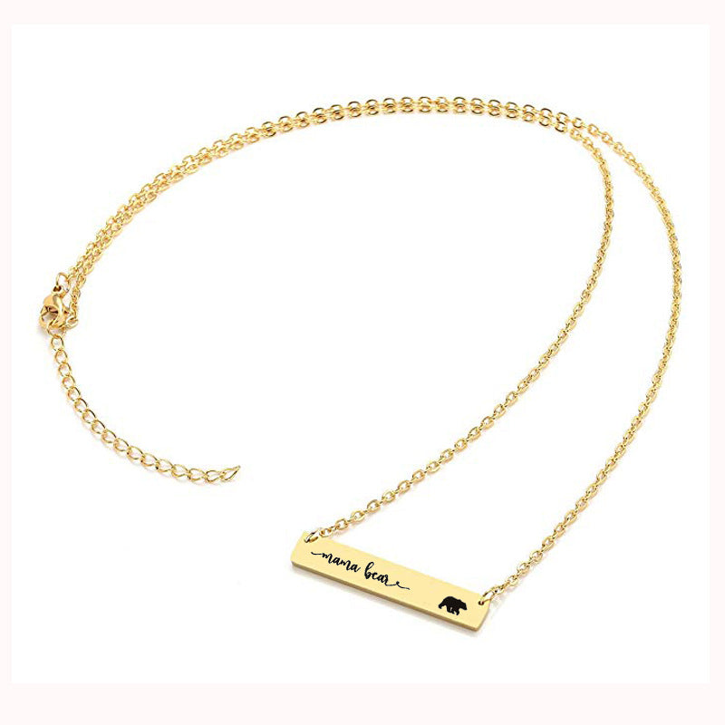 Titanium Steel Long Bar Necklace for Mother's Day Gift