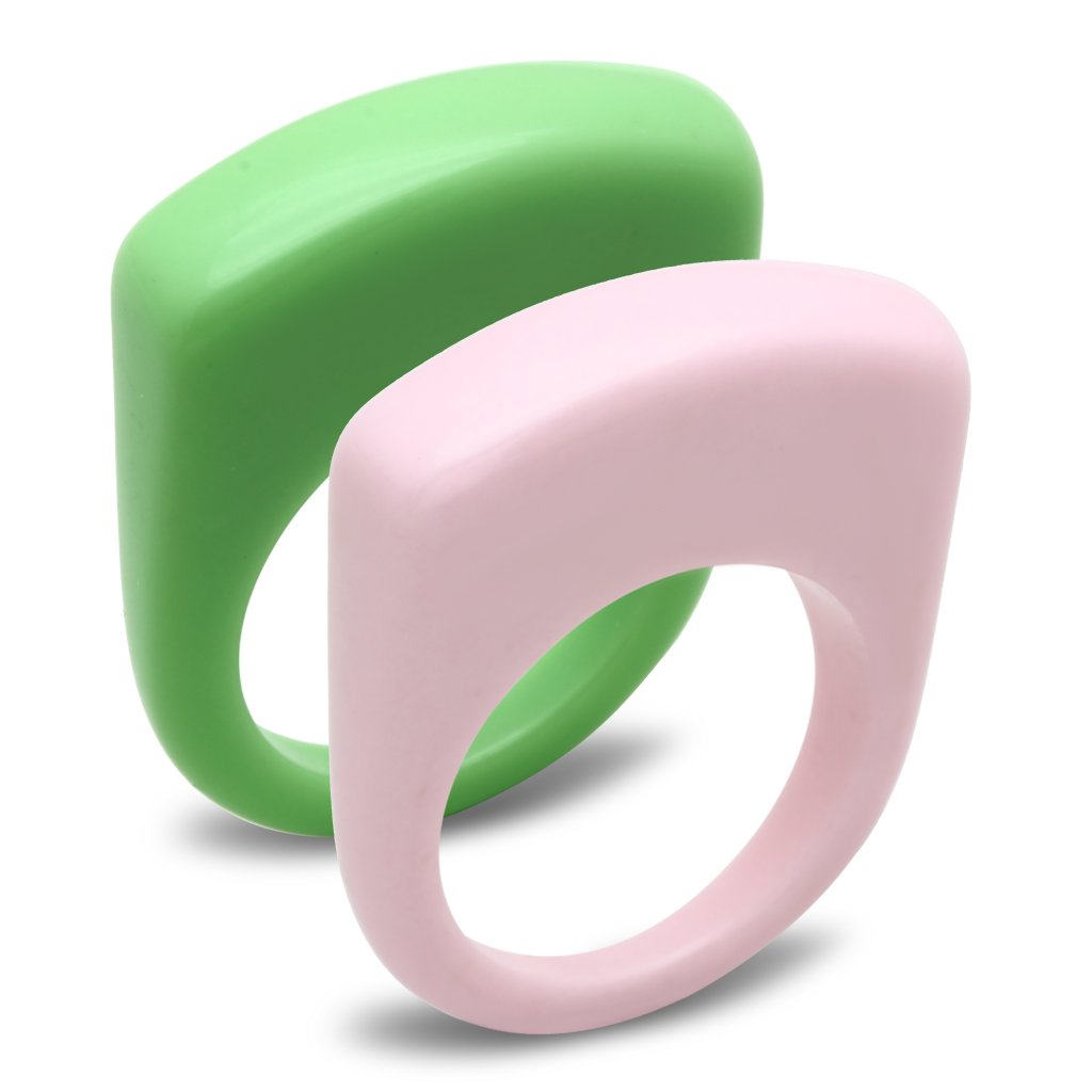 LO2384 - Resin Ring with Synthetic Synthetic Stone in Multi Color