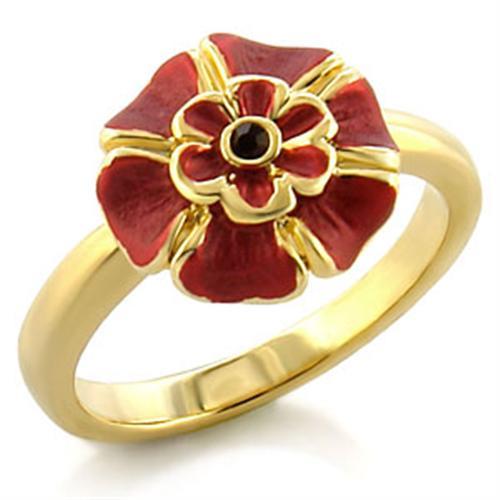LO510 - Gold White Metal Ring with Top Grade Crystal in Siam