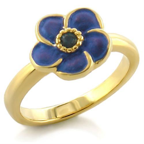 LO545 - Gold White Metal Ring with Top Grade Crystal in Montana