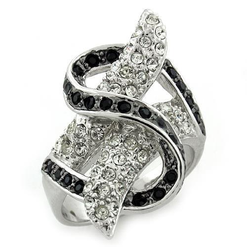 LOAS1133 - Special Color 925 Sterling Silver Ring with Top Grade Crystal in Multi Color