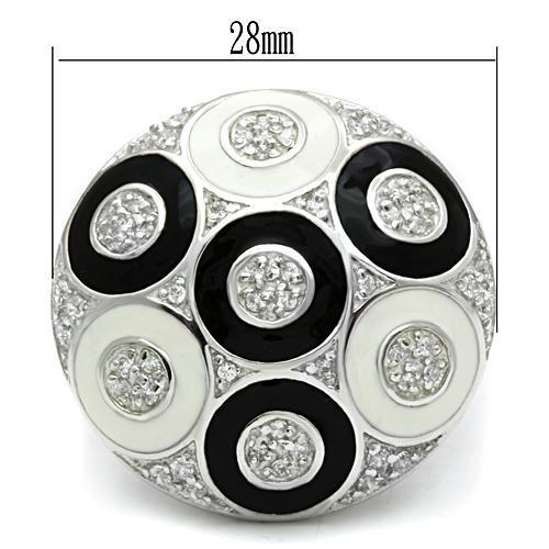 LOS541 - Silver 925 Sterling Silver Ring with AAA Grade CZ in Clear