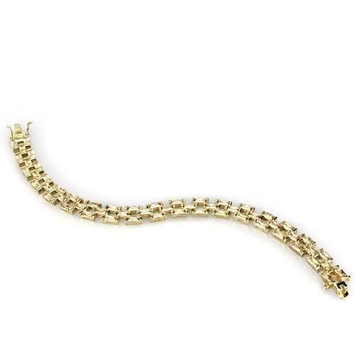 LOS601 - Gold 925 Sterling Silver Bracelet with AAA Grade CZ in Champagne
